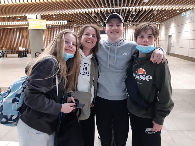 Pokai family at the Airport