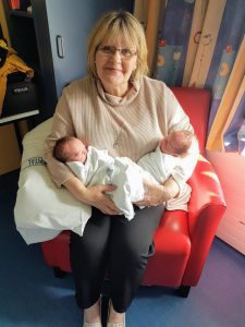 Helen Walker with twins