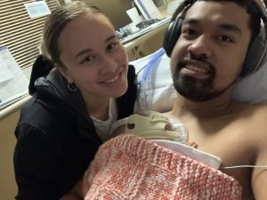 Mum Reese and Dad Tapu with baby Milah