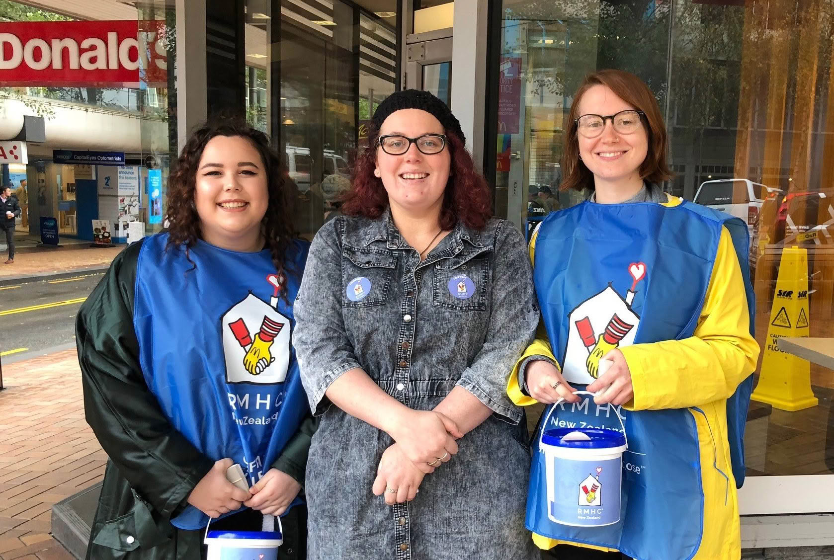 McDonalds team at a gold coin collection fundraiser for RMHC NZ
